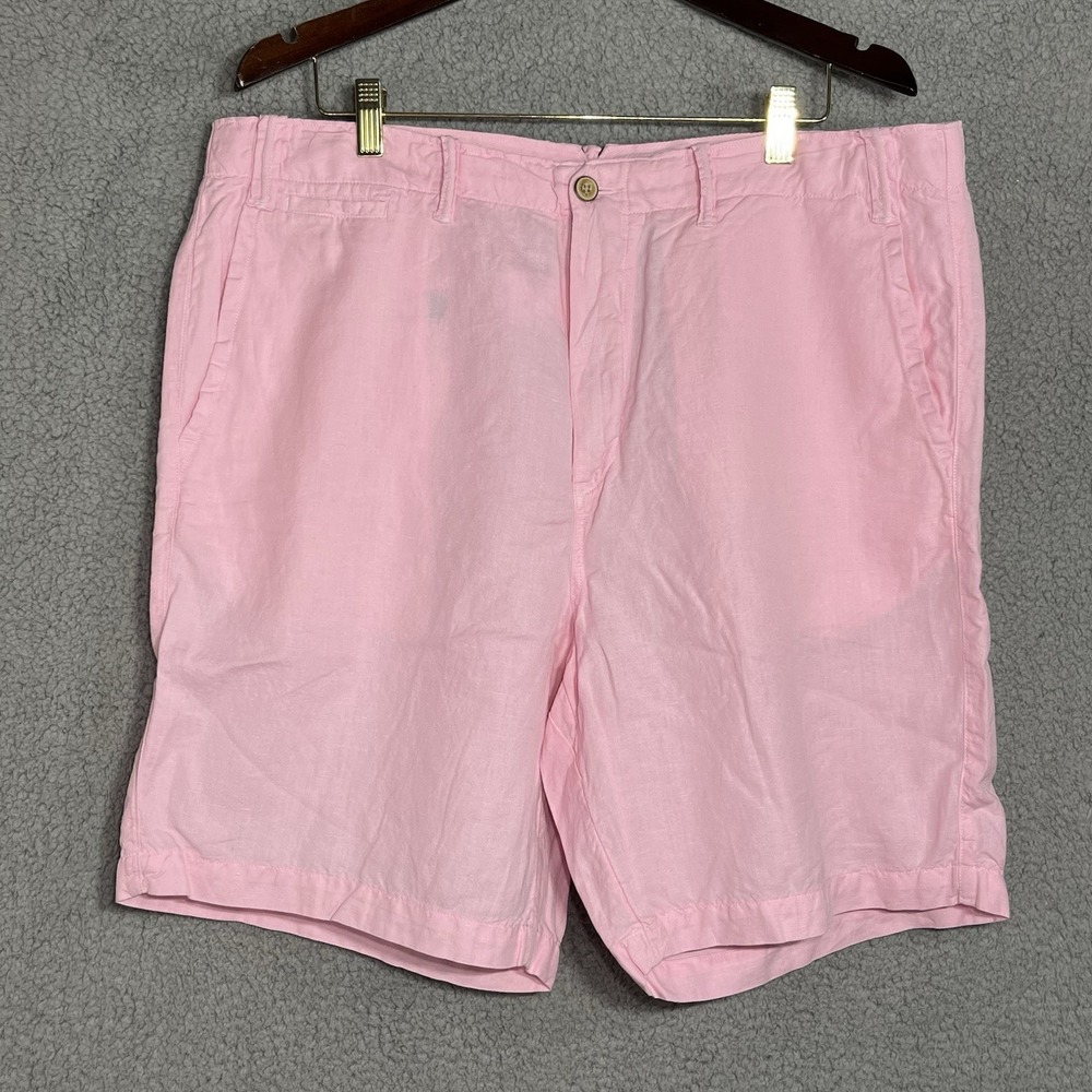 Polo Ralph Lauren Shorts Men 38 Pink Classic Fit Linen Cotton Blend Casual